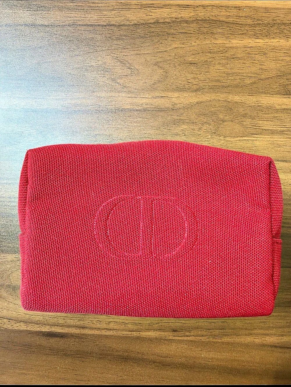 Dior Beauty Red Canvas CD Logo Cosmetic Pouch